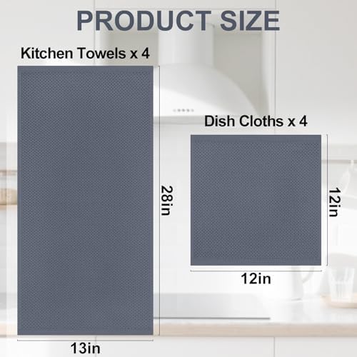Homaxy 100% Cotton Dishcloths Set, 12 x 12 Inches and 13 x 28 Inches