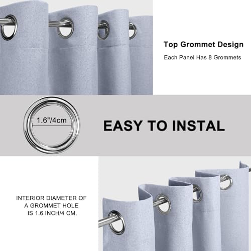 Luxury Natural Linen Curtains 2 Panels Set,Grommet Thick Linen