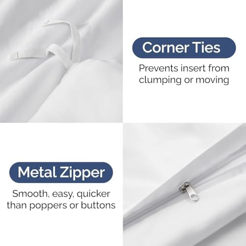 jaycorner Luxury Duvet Cover Set 100% Cotton Quilt Silky Soft