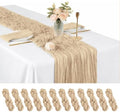 12 Pack Beige Cheesecloth Table Runner 9FT 17x108 Inch, Boho Sheer