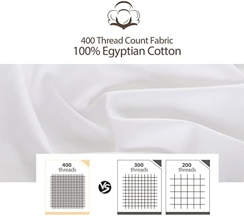 400 Thread Count Cotton Fitted Sheet Twin XL Size with 16" Deep Pocket