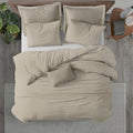5 Pc Queen/Full Size Duvet Cover 100% Egyptian Cotton with Zipper All