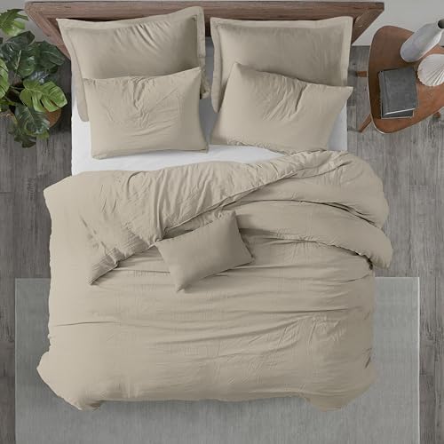 5 Pc Queen/Full Size Duvet Cover 100% Egyptian Cotton with Zipper All