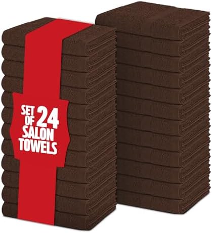 Pearl Linens Pack of 24 100% Cotton Hand Towels, Salon Towels for Spa