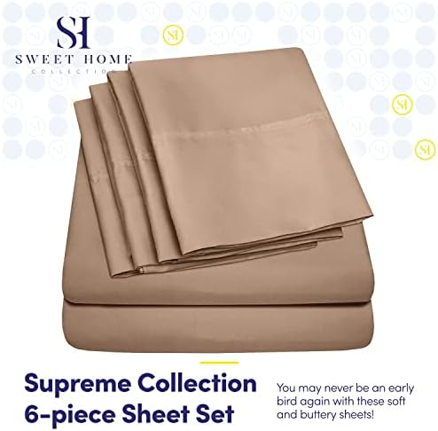 Full Size Deep Pocket Sheet Set – 6-piece Extra Deep Pocket Bed Sheets