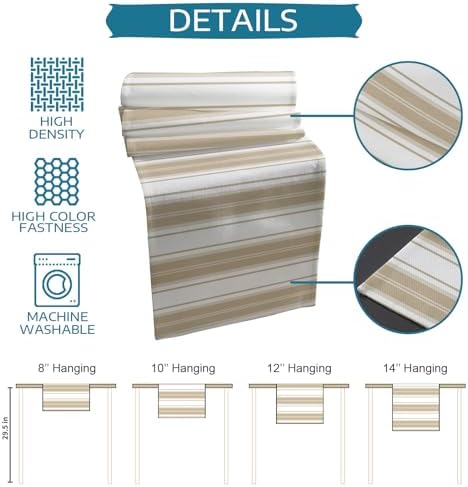 Minimalist Stripes Table Runner and Placemats Set of 4 Modern Beige