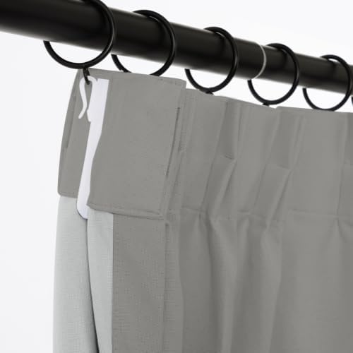 Grey Pinch Pleats 100% Blackout Window Curtains 84 Inches Long 2