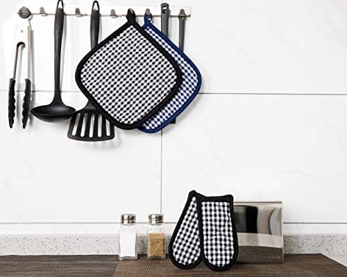 5 PCS Pot Holders for Kitchen, Cotton Potholers with Great Heat