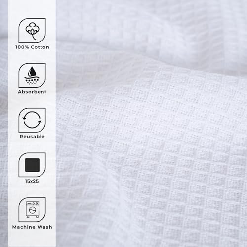 Blue Needles Waffle Weave 100% Cotton Kitchen Towels Set of
