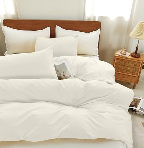 White Cotton Duvet Cover Twin Set 2 Pieces, 1 Duvet Cover 68x90