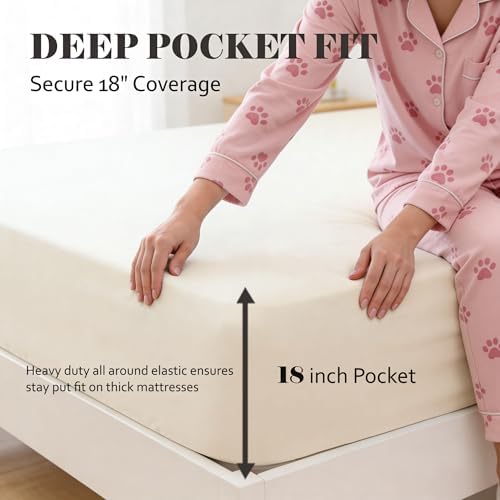 SUPERIOR 650 Thread Count Egyptian Cotton Sheet Set, Deep Pocket Bed