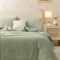 Nanko Queen Duvet Cover Set, Sage Green Luxury Soft Microfiber