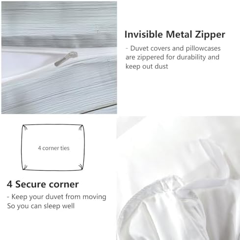 King Duvet Cover Set Ultra Soft Breathable Microfiber Comforter Cover