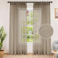 Fcoise Semi Sheer Curtains 108 inches Long | Faux Linen Pinch Pleated