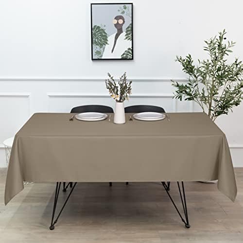 sancua Rectangle Tablecloth, 70 x 90 Inch, Taupe