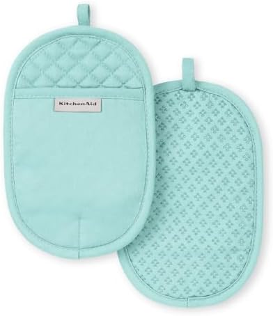 KITCHENAID Asteroid Pot Holder 2-Pack Set, Mineral Water, 6.5"x10"