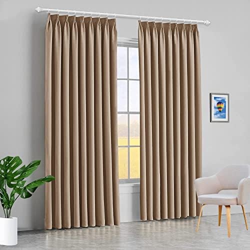 100% Polyester Double Pinch Pleat Blackout Window Curtain Panel &