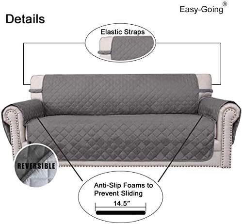 Easy-Going Reversible Sofa Cover, X-Large, Gray/Light Gray