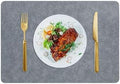 8 PC Dining Room Rectangle Placemat Set, 11.82 x 16.93 Inches PVC