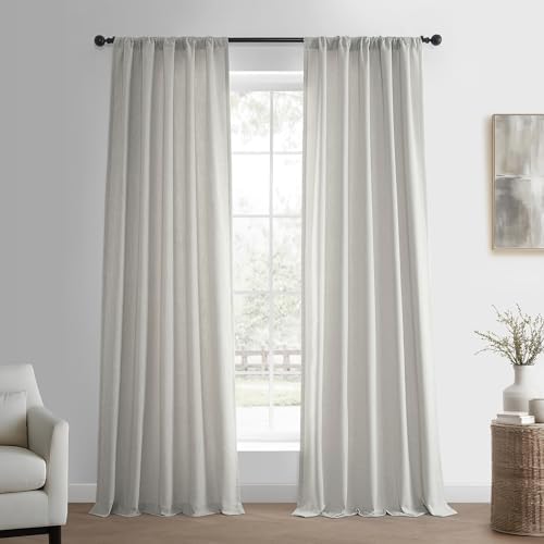 HPD Half Price Drapes Basic Faux Linen Curtains - 120 Inch Long Pair