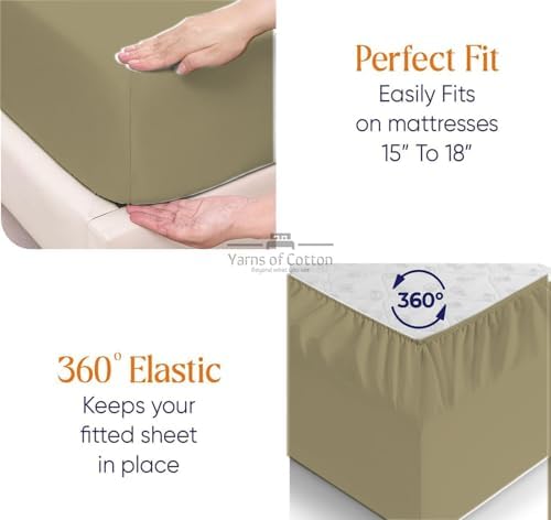 600 Thread Count 100% Long Staple Egyptian Cotton Soft Combed, 4 Piece