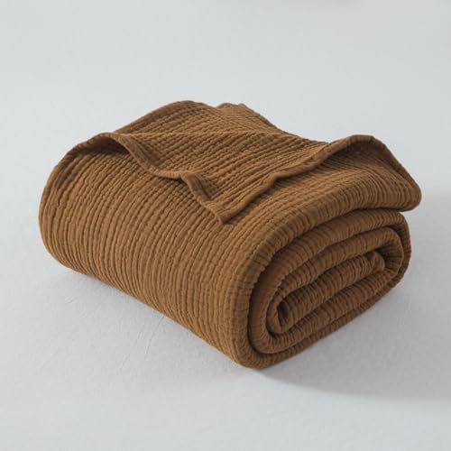 Cotton Muslin Throw Blanket, Vintage Indoor and Outdoor Use