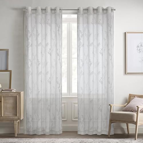 Sheer Grommet Indoor Curtain Panel 112 x 84 in Off-White