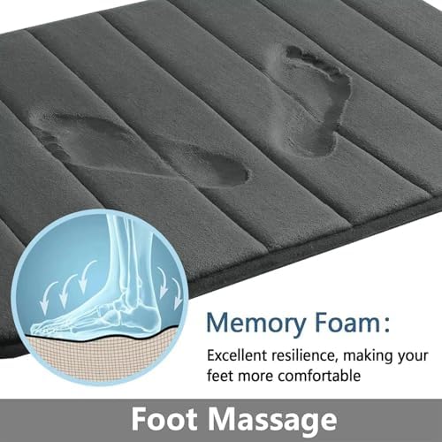 3 Piece Velvet Memory Foam Bathroom Rug Set, Extra Soft Water