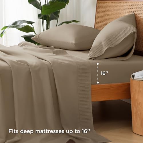 Andency Taupe Queen Sheets Set, Breathable & Cooling Sheets