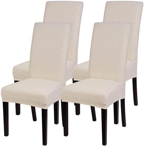 SearchI Jacquard Dining Room Chair Covers Set of 4, Stretch Kitchen