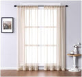 Sheer Bedroom Curtains 108 Inch Length 2 Panels Set, Rod Pocket Semi