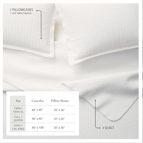 Great Bay Home Full/Queen Quilt Set - 3-Piece Solid, Channel-Stitched