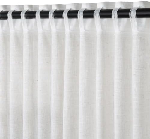 HOMERILLA Sheer Linen Curtains 96 Inches Long, Room Darkening