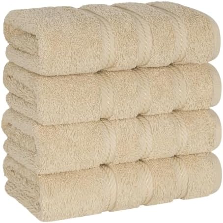 Modern Thick Plush Zero Twist Turkish 100% Cotton Bath Hand Towels Set