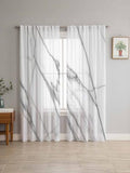 Sheer Curtains 108 Inches Long 2 Panels Set for Living Room, Marble