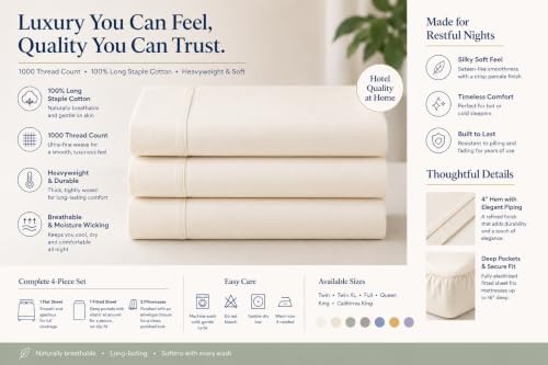 Royal Tradition Solid 1000-Thread-Count, 100-Percent Long Staple