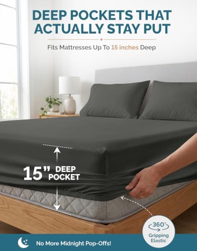 Casa Platino King Sized Sheets – 6 Piece King Size Sheets Set, Ultra