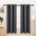 LORDTEX Linen Look Textured Blackout Curtains with Thermal Insulated