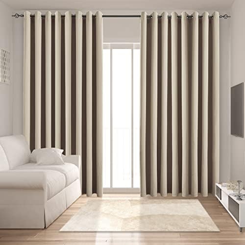 Blackout Curtains for Bedroom 2 Panels 108 W x 84 L Inches Beige