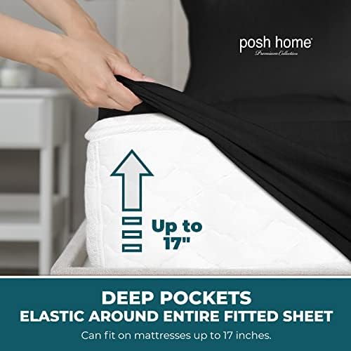 Posh Home King Size Jersey Knit Sheet Set, 4-Piece - Soft & Breathable