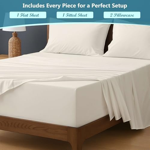 Ready To Rest Extra Deep Pocket Sheets - 4 Piece Full Sheet Set - Fits