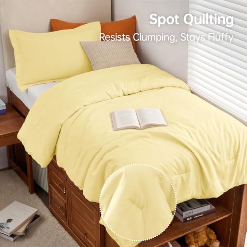 MUXHOMO Twin/Twin XL Comforter Set, 2-PC All-Season Bedding, Cream