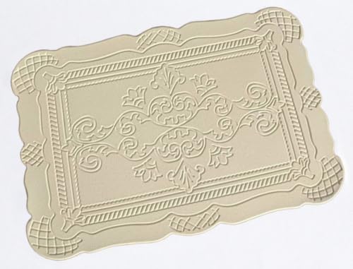 Faux Leather Placemats Set of 6,Embossed,Waterproof Heat Resistant