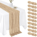10 Pack Beige 17 x 108 Inch Cheesecloth Table Runner - Boho Gauze