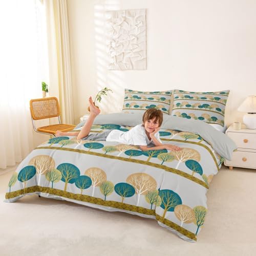 Erosebridal Boho Trees Duvet Cover Set Abstract Grey King Bedding Set