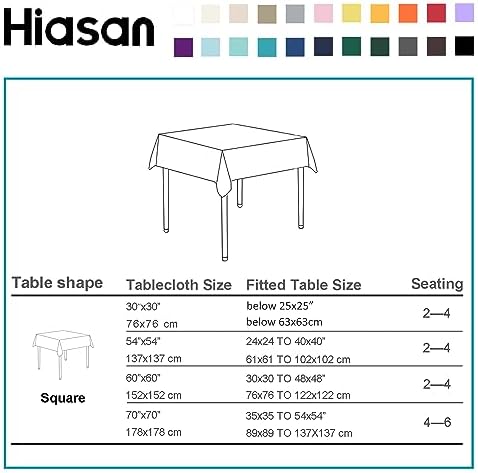 Hiasan Checkered Square Tablecloth 70 x 70 Inch, Grey and White
