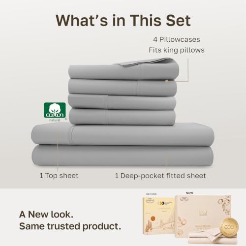 California Design Den Soft 100% Cotton Hotel Sheets King,Light