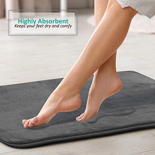 Clara Clark 2 Piece Bathroom Rugs Bath Mat Set, Velvet Memory Foam