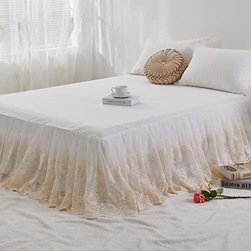 Brandream 4PC Beige Quilt Set Queen King Size Cotton Luxury Farmhouse
