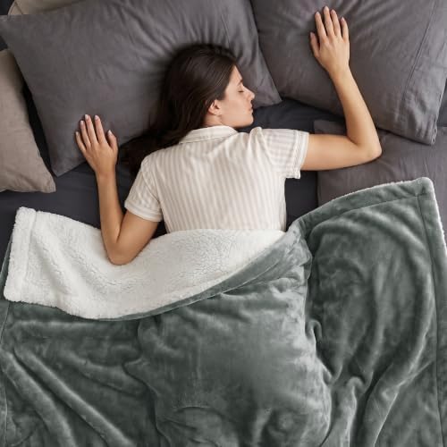 Twin Sherpa Blanket 60x80 Guest Bedroom Grey
